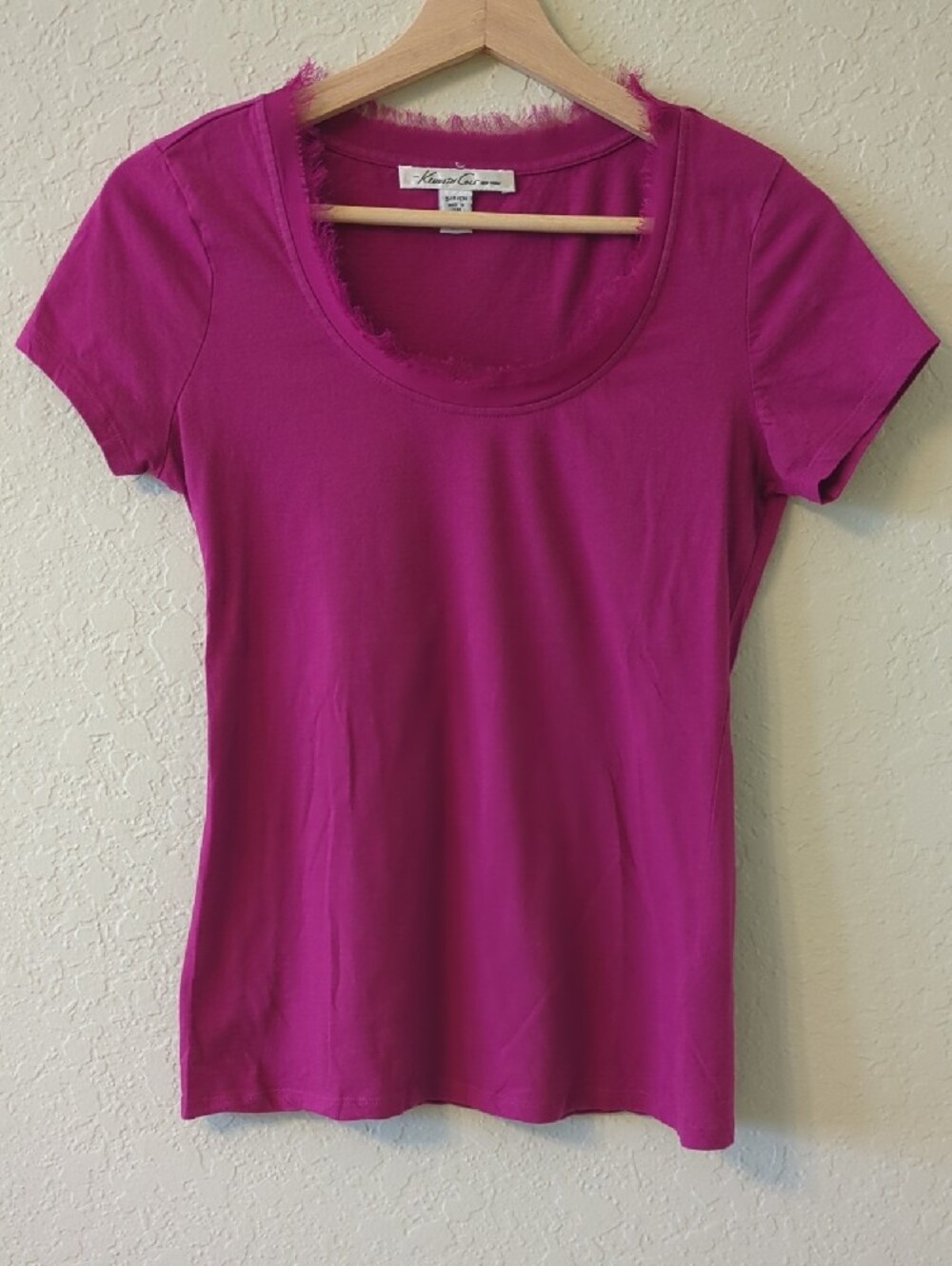 Kenneth Cole Magenta Fringe-Trim Scoop Neck Tank - Picture 2 of 6